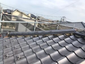 春日部市にて屋根修理（瓦屋根の漆喰工事）